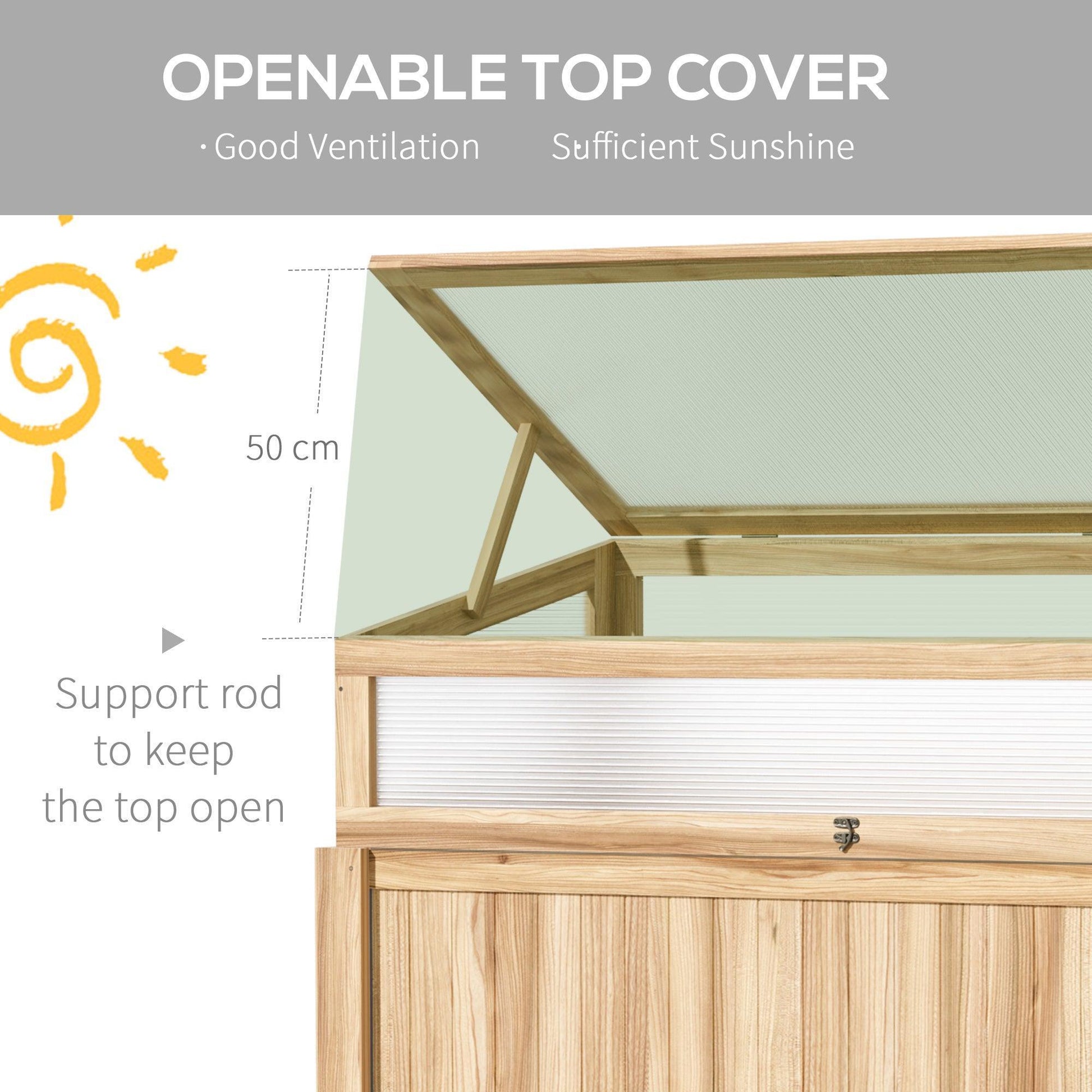 Outsunny Raised Garden Bed with Openable Top - Ideal for Flowers - ALL4U RETAILER LTD