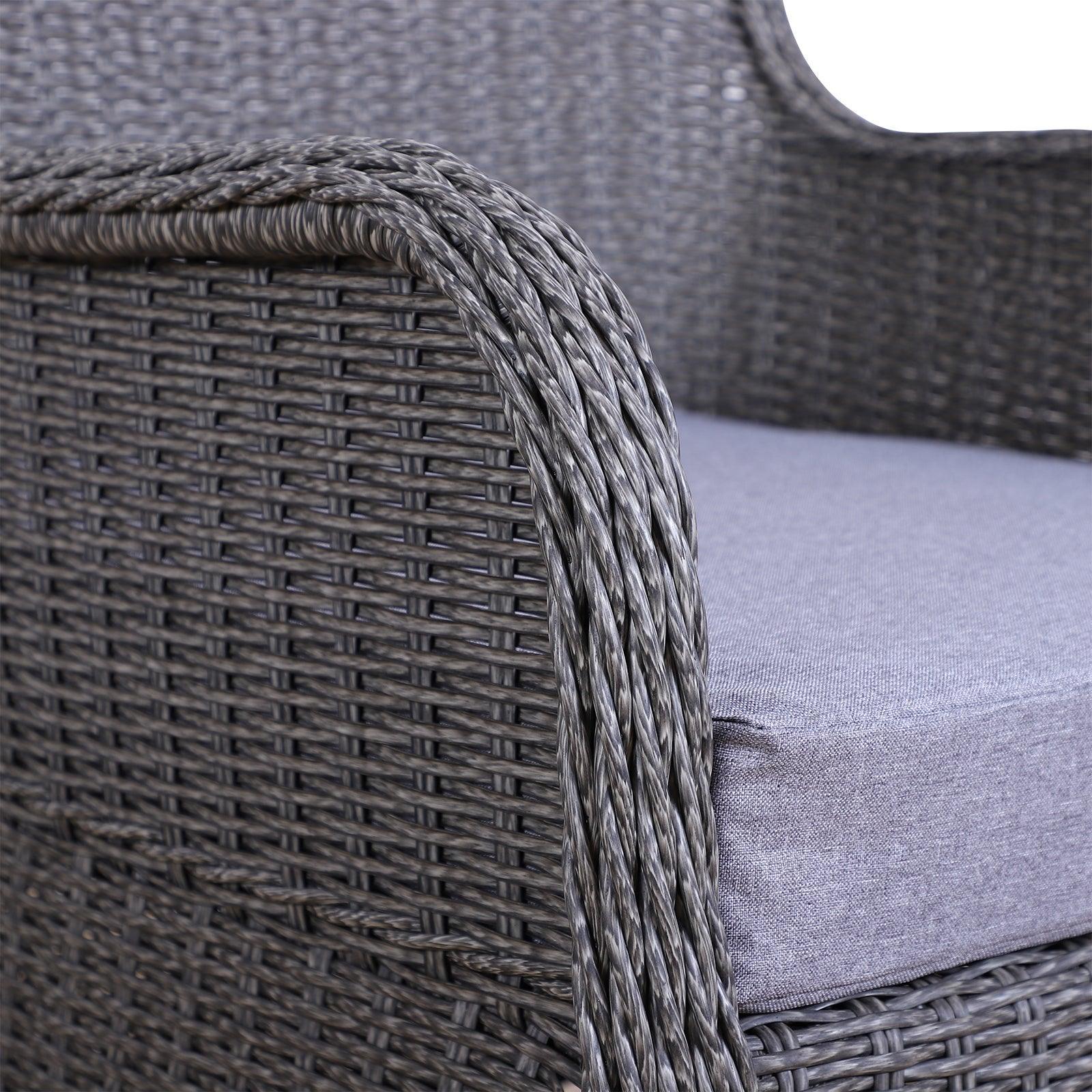 Outsunny Rattan 2 Seater Sofa Set - Grey - ALL4U RETAILER LTD