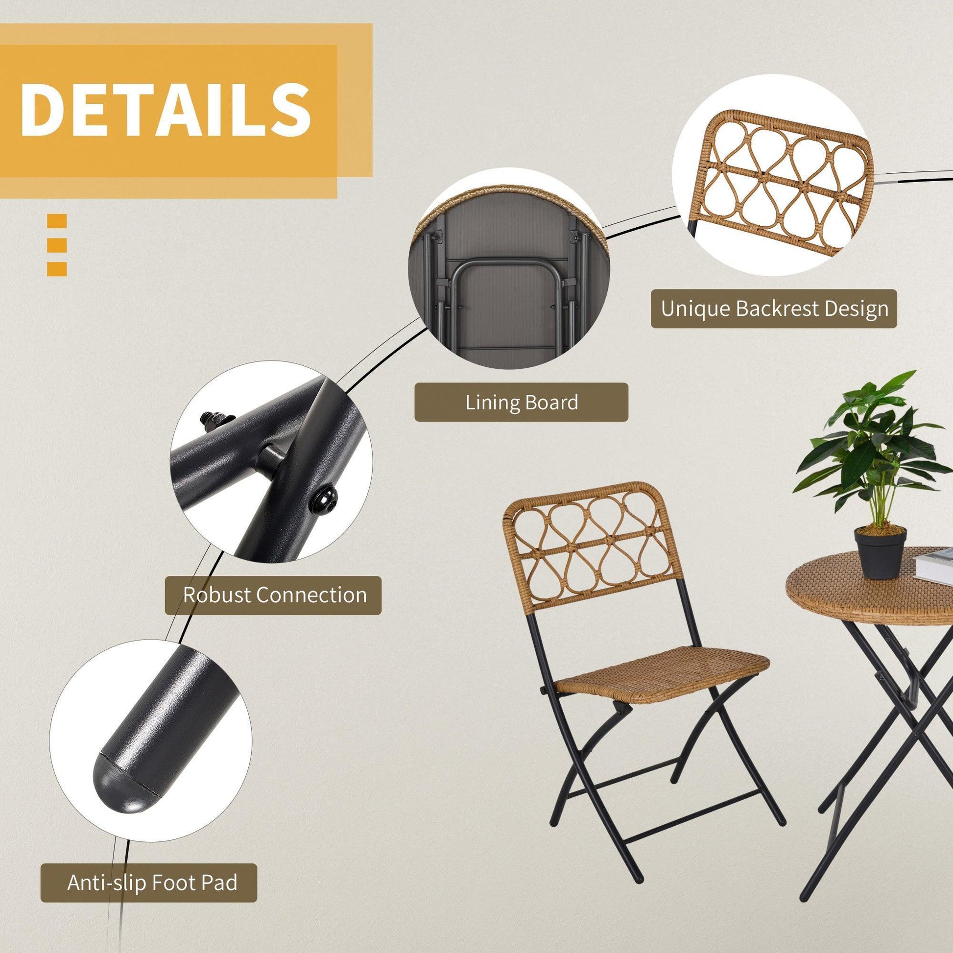 Outsunny Rattan Bistro Set: Simple & Elegant - ALL4U RETAILER LTD