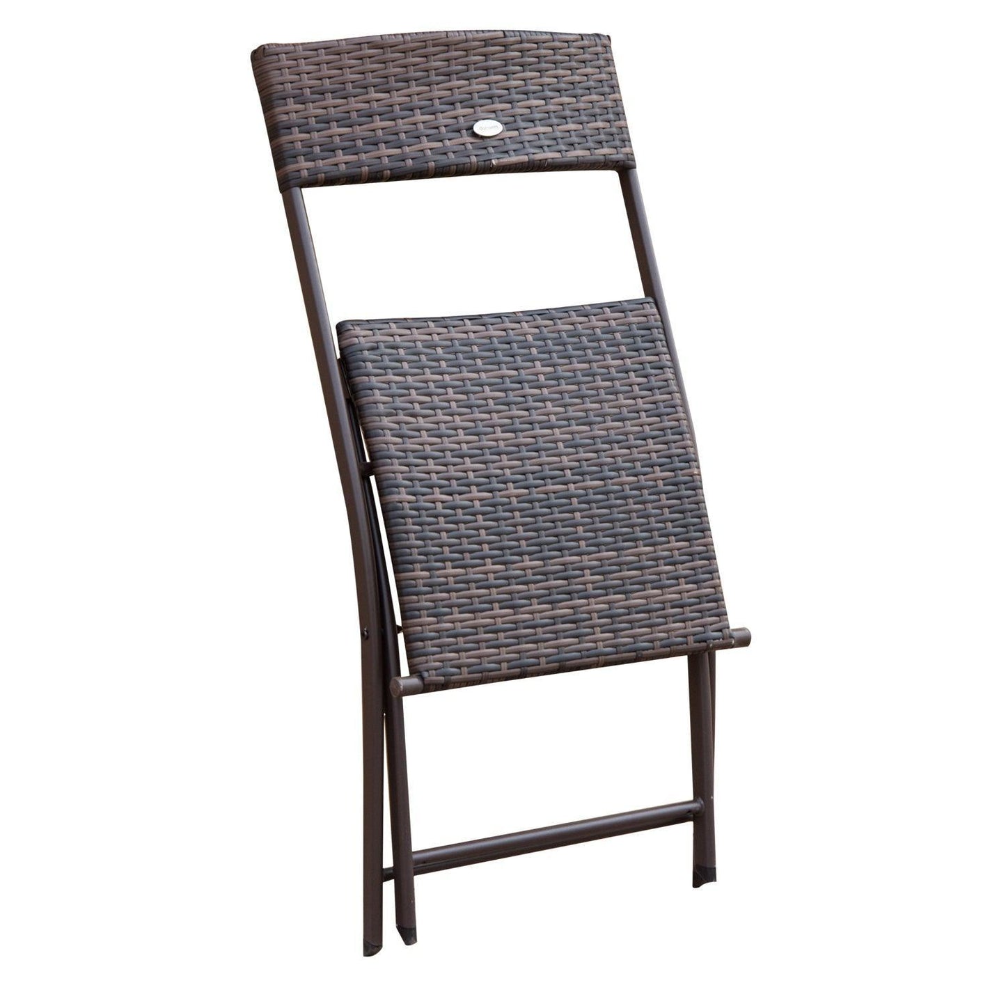 Outsunny Rattan Bistro Set with Folding Chairs & Coffee Table - ALL4U RETAILER LTD