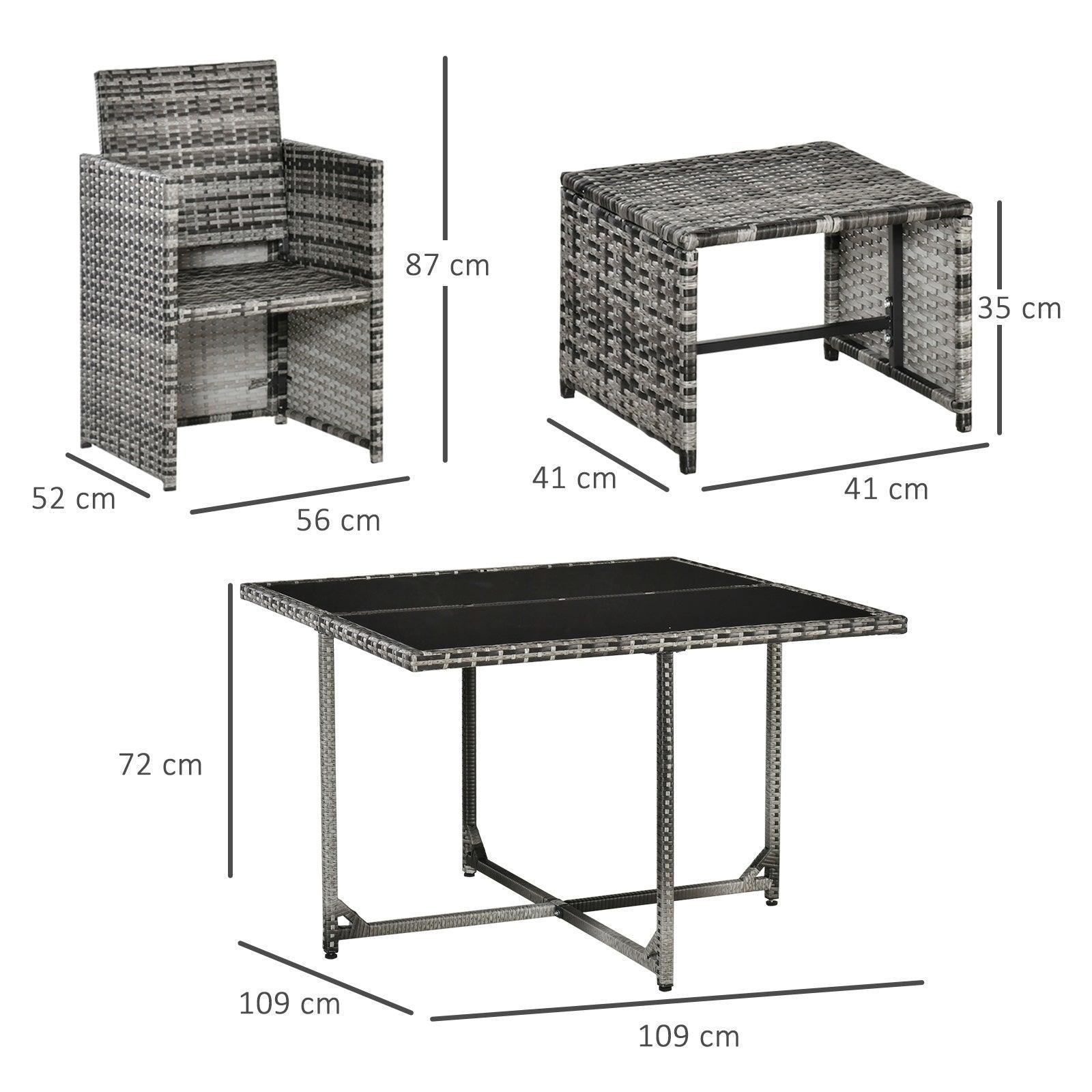 Outsunny Rattan Garden Dining Set - 8 Seater - ALL4U RETAILER LTD