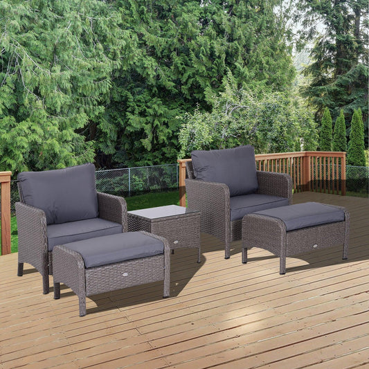 Outsunny Rattan Garden Furniture Set - ALL4U RETAILER LTD