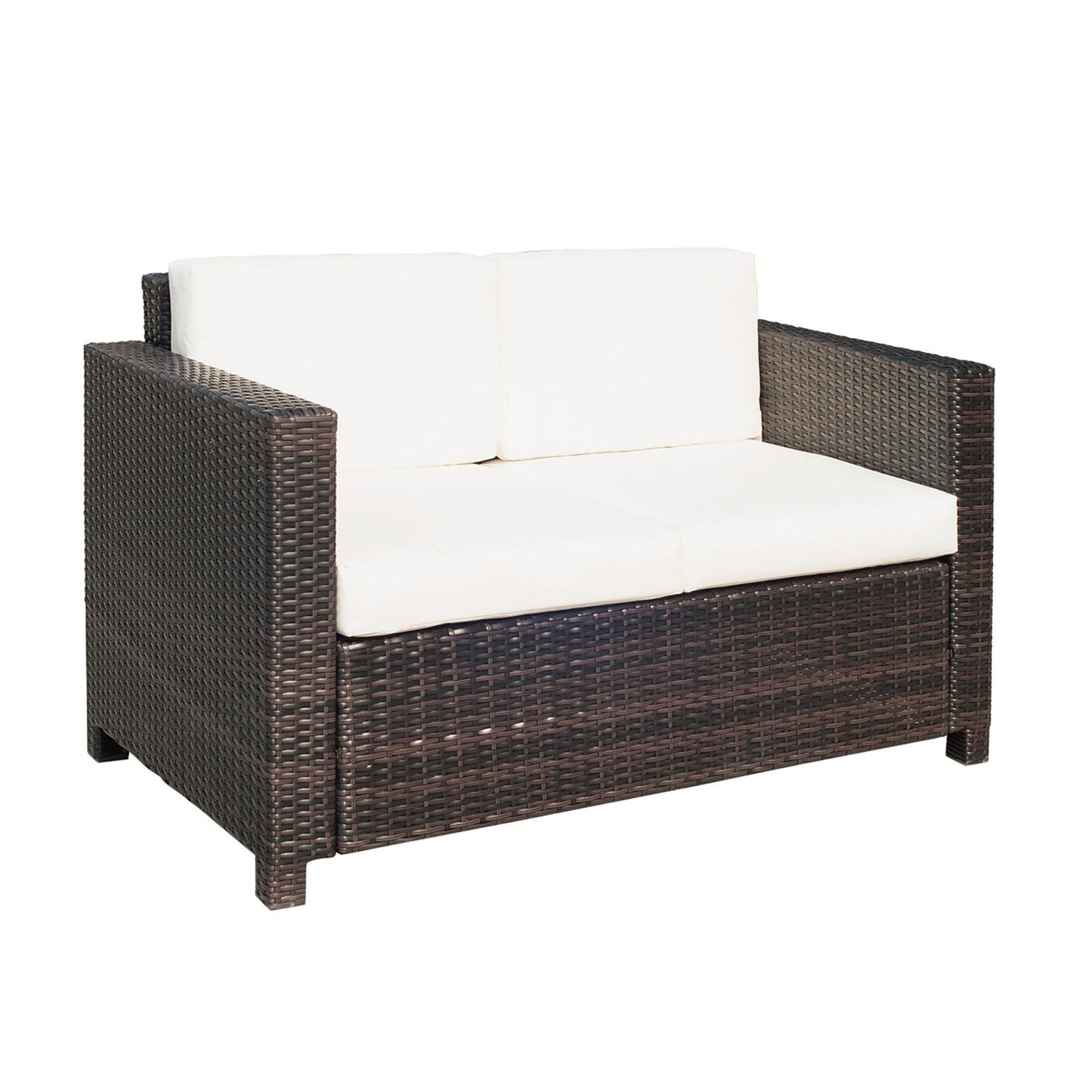 Outsunny Rattan Loveseat: 2-Seater Wicker Sofa - ALL4U RETAILER LTD