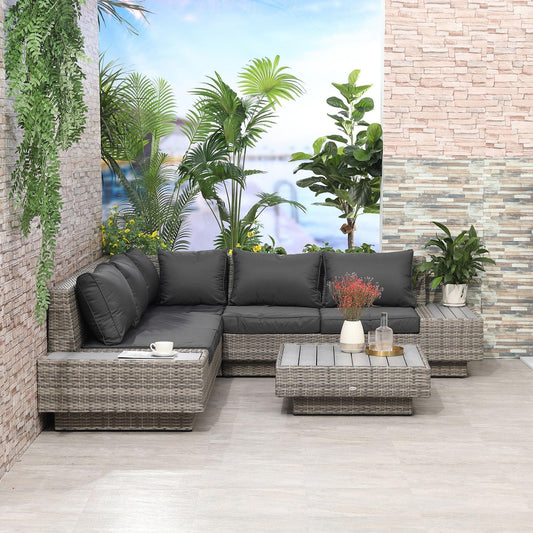 Outsunny Rattan Outdoor Corner Sofa Set - ALL4U RETAILER LTD