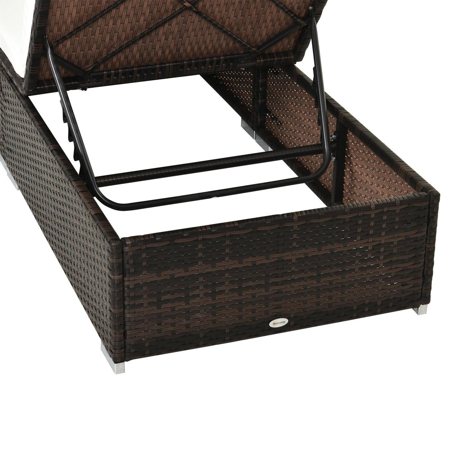 Outsunny Rattan Recliner Lounger in Brown - ALL4U RETAILER LTD