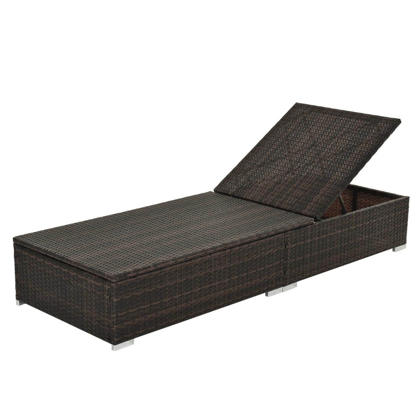 Outsunny Rattan Recliner Lounger in Brown - ALL4U RETAILER LTD