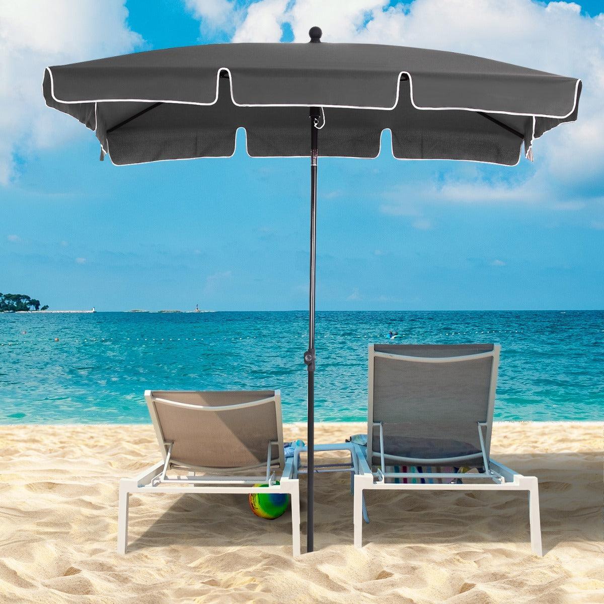 Outsunny Rectangular Patio Umbrella - 2M x 1.25M - ALL4U RETAILER LTD