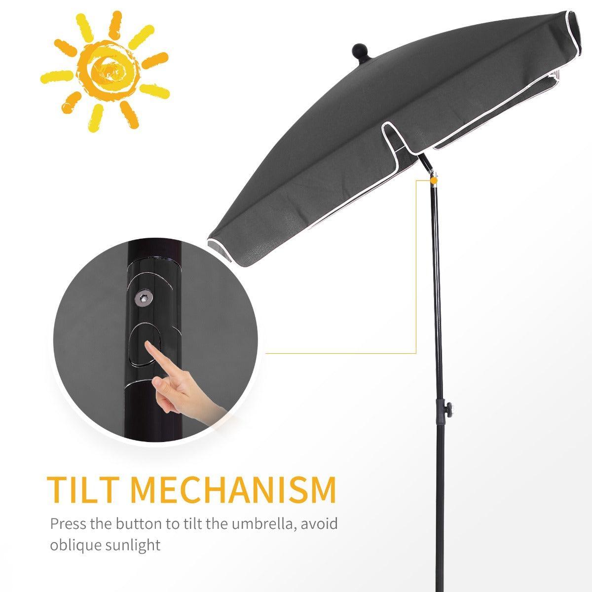 Outsunny Rectangular Patio Umbrella - 2M x 1.25M - ALL4U RETAILER LTD