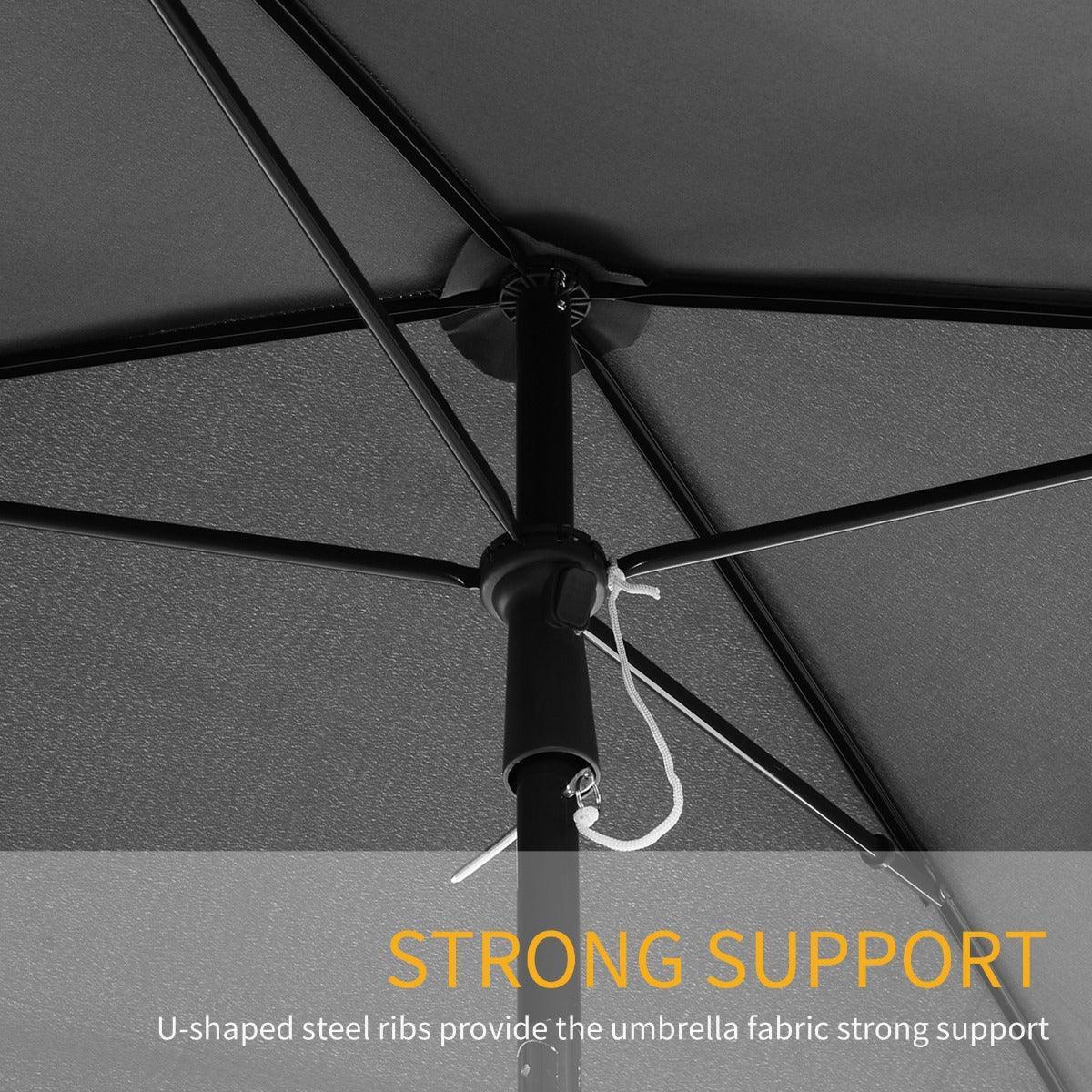 Outsunny Rectangular Patio Umbrella - 2M x 1.25M - ALL4U RETAILER LTD