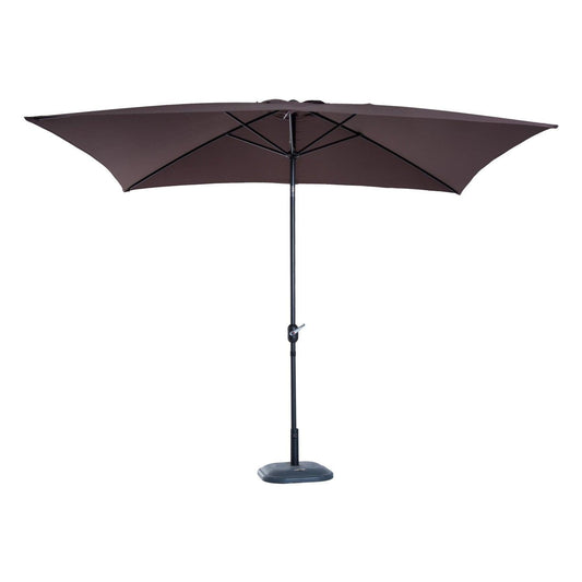 Outsunny Rectangular Patio Umbrella - Brown - ALL4U RETAILER LTD