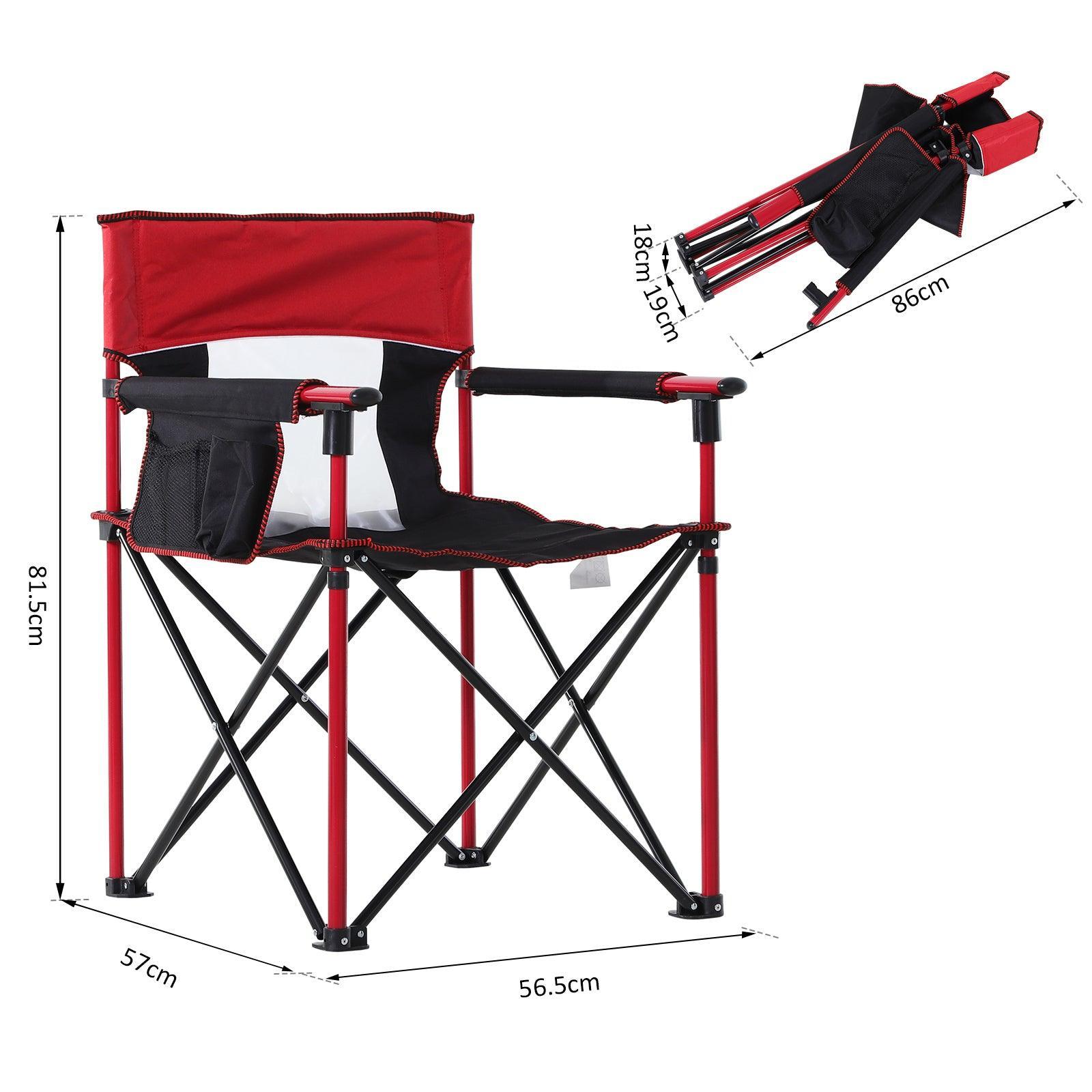 Outsunny Red Folding Camping Chair: Metal Frame, Sponge Padded - ALL4U RETAILER LTD