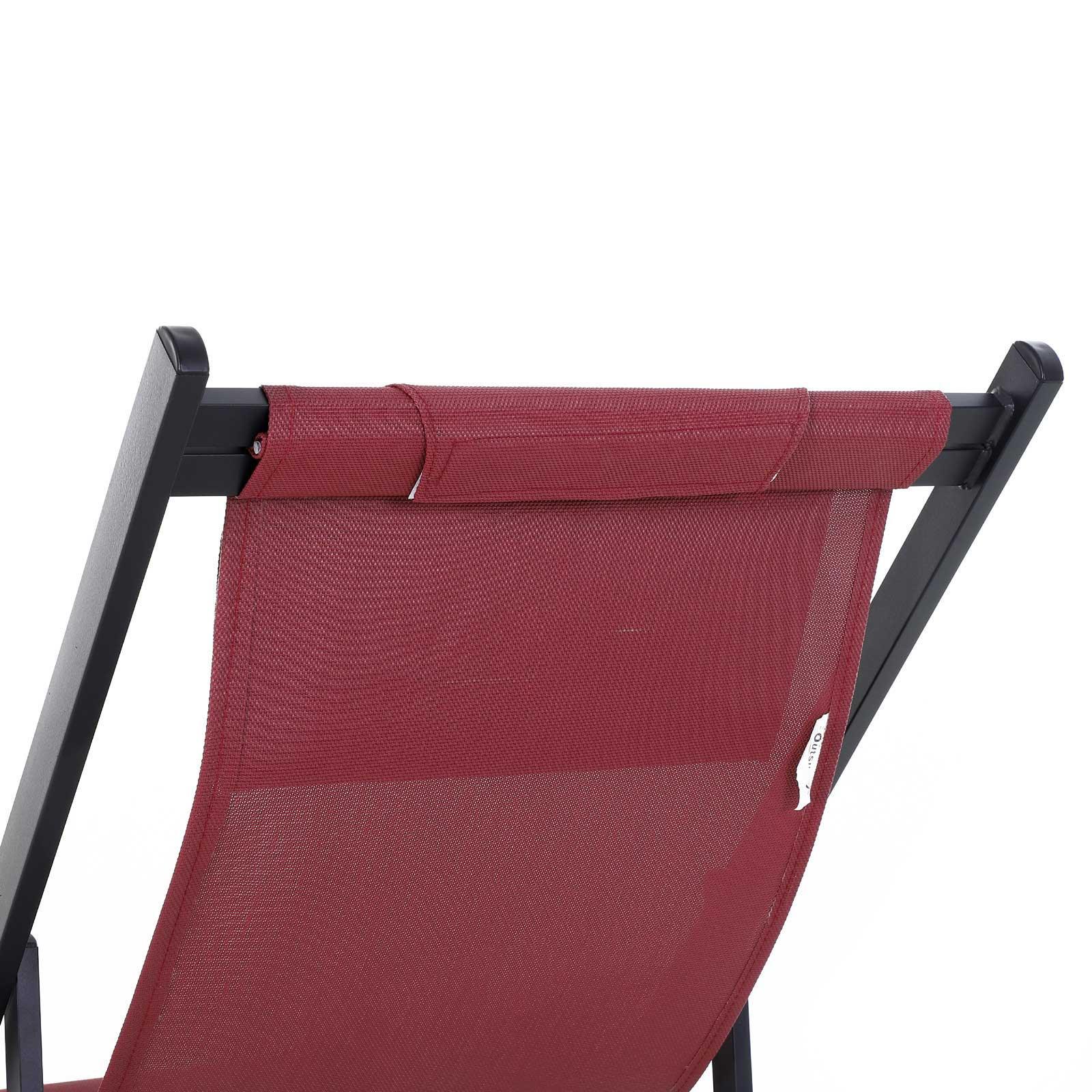 Outsunny Red Folding Patio Loungers - Set of 2 - ALL4U RETAILER LTD