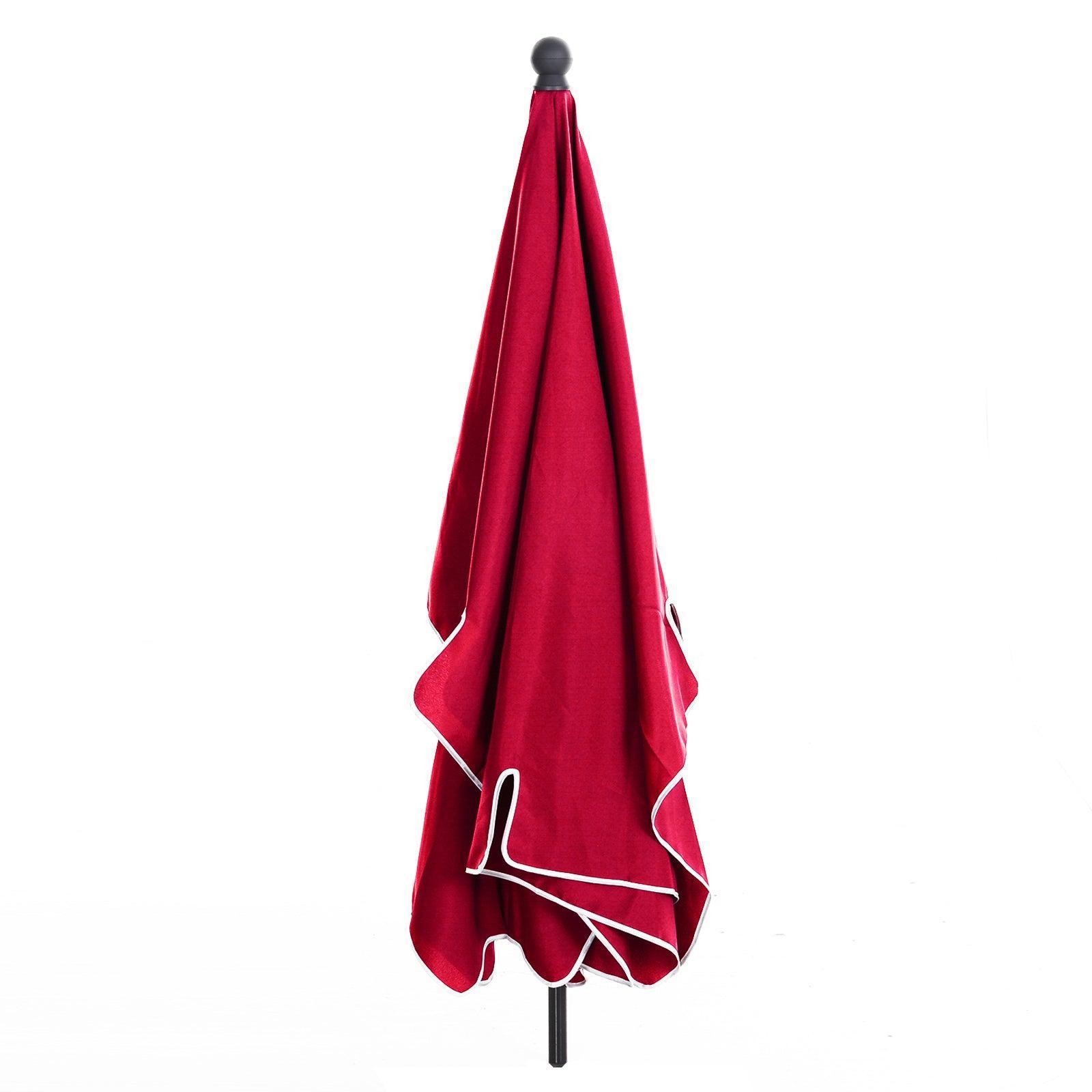 Outsunny Red Rectangular Garden Parasol - 2M x 1.25M - ALL4U RETAILER LTD