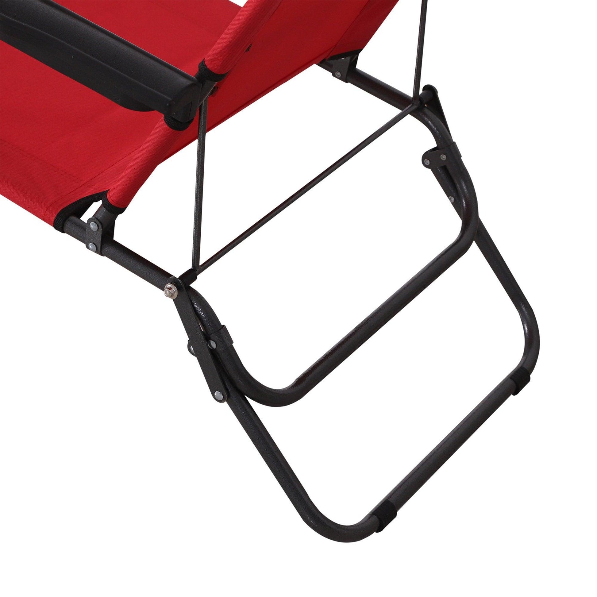 Outsunny Red Sun Loungers with Adjustable Back - ALL4U RETAILER LTD