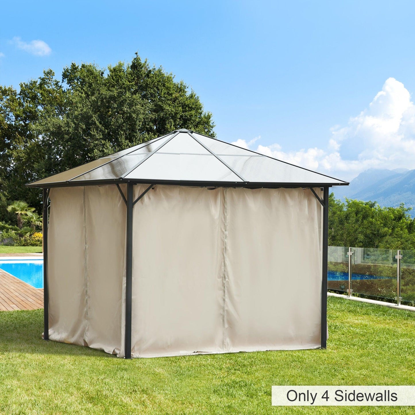 Outsunny Replacement Sidewalls - Beige [3x3m] - ALL4U RETAILER LTD