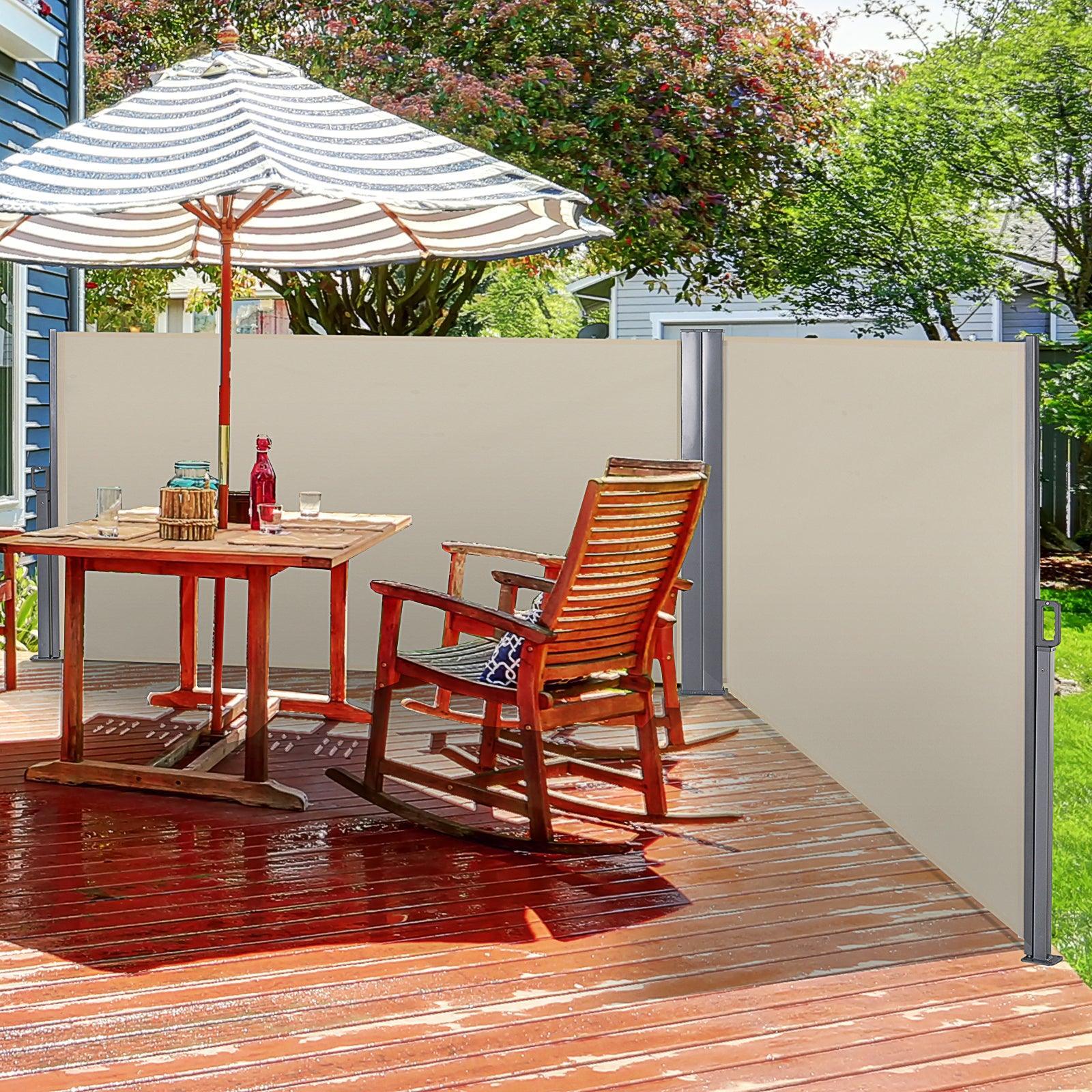 Outsunny Retractable Awning - 6x1.6m, Beige - ALL4U RETAILER LTD