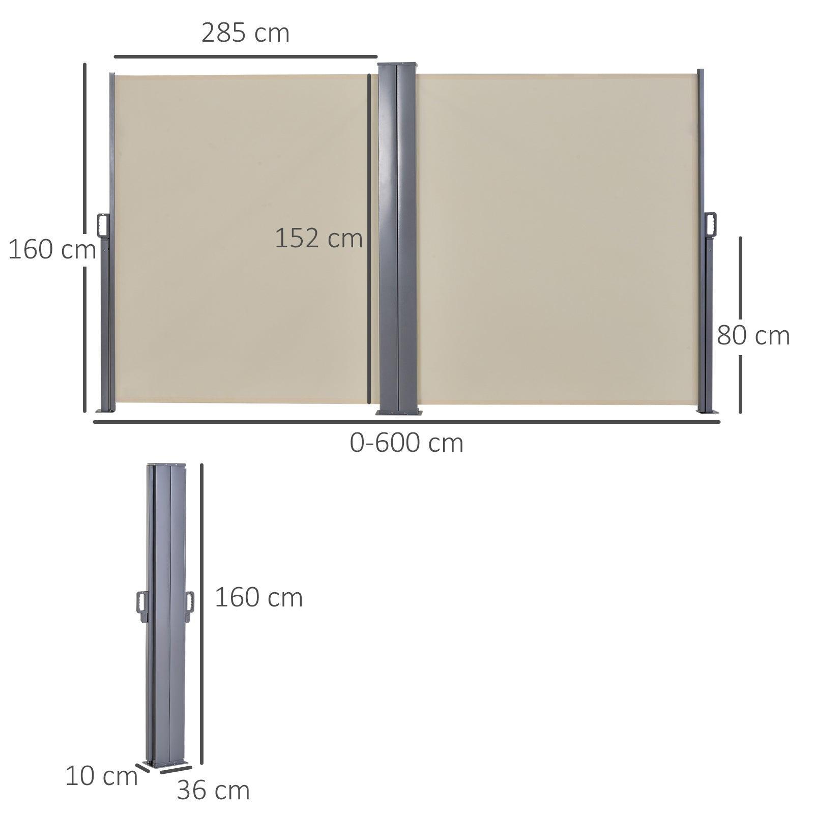 Outsunny Retractable Awning - 6x1.6m, Beige - ALL4U RETAILER LTD