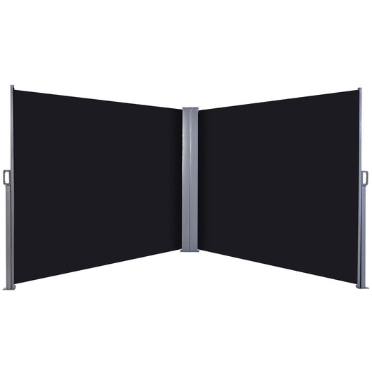 Outsunny Retractable Double-Sided Awning - Black - ALL4U RETAILER LTD