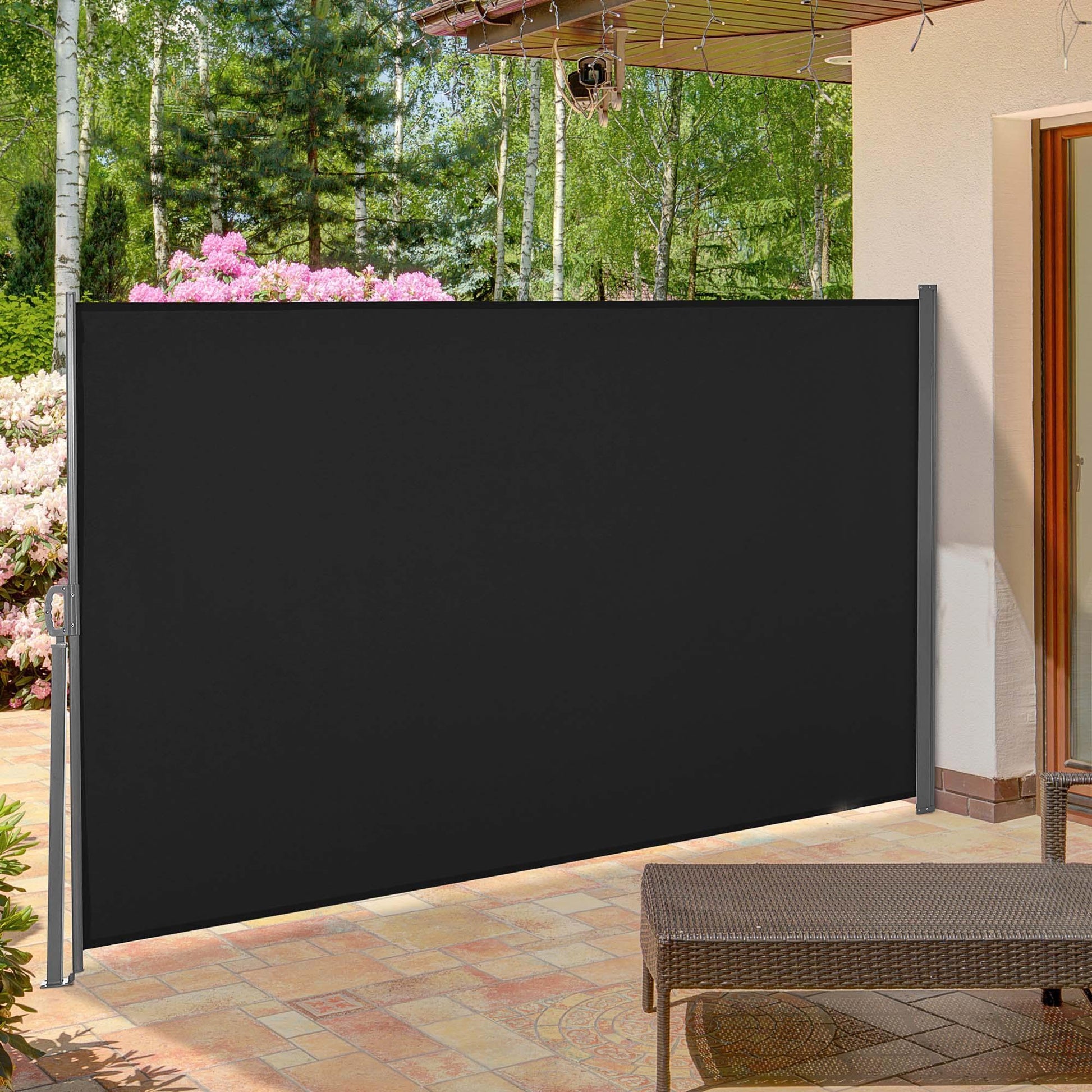 Outsunny Retractable Privacy Screen for Patio and Garden - ALL4U RETAILER LTD