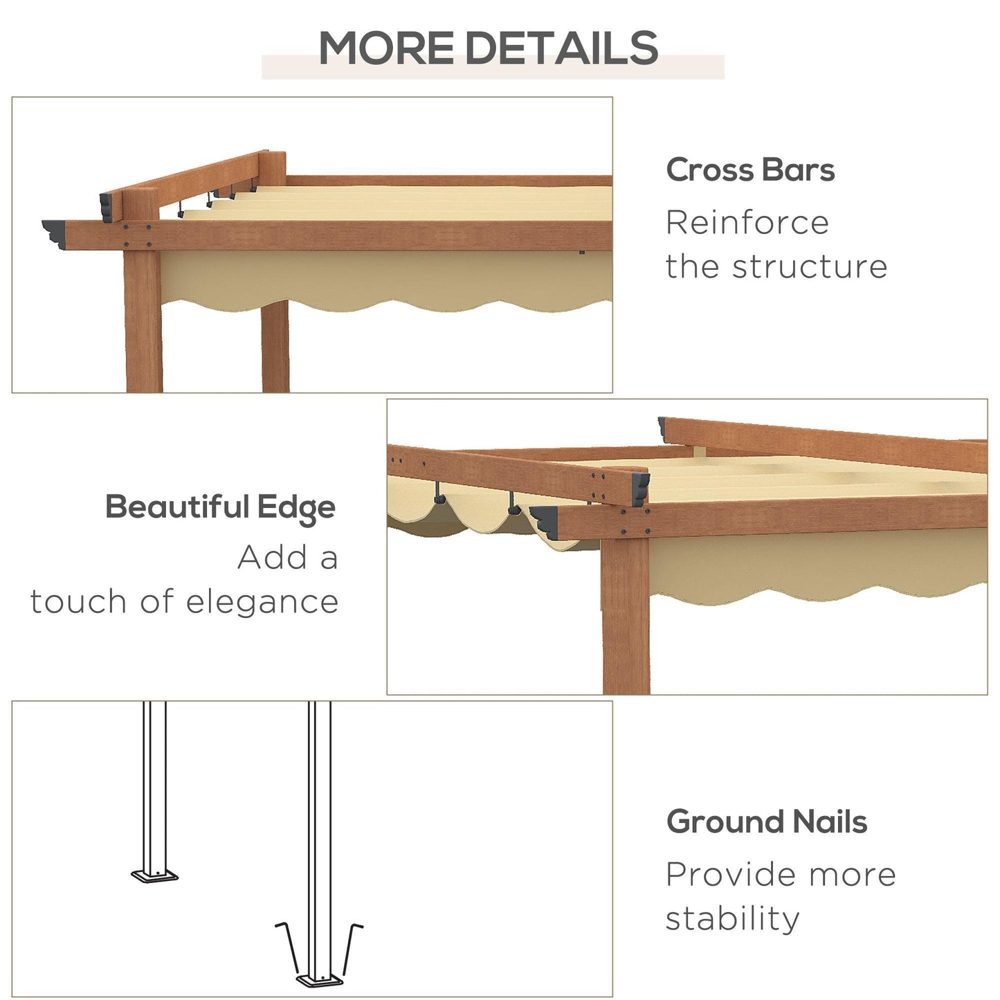 Outsunny Retractable Roof Pergola Canopy - ALL4U RETAILER LTD