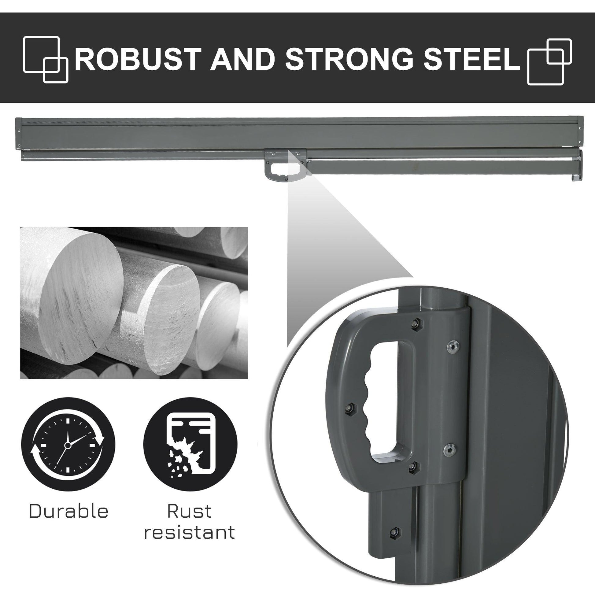 Outsunny Retractable Sun Side Awning for Patio Privacy - ALL4U RETAILER LTD