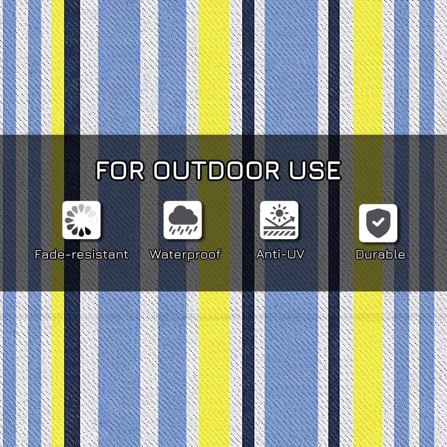 Outsunny Reversible Outdoor Rug - Waterproof Mat for Beach - ALL4U RETAILER LTD