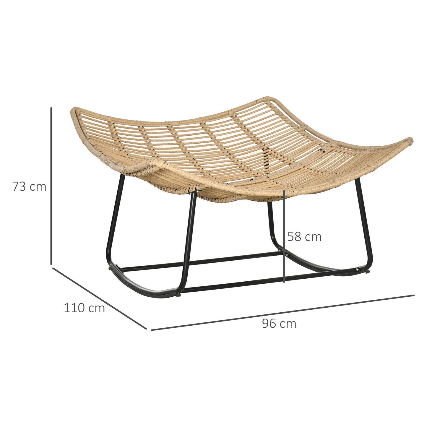 Outsunny Rocking Chair: Wicker Patio Luxury - ALL4U RETAILER LTD