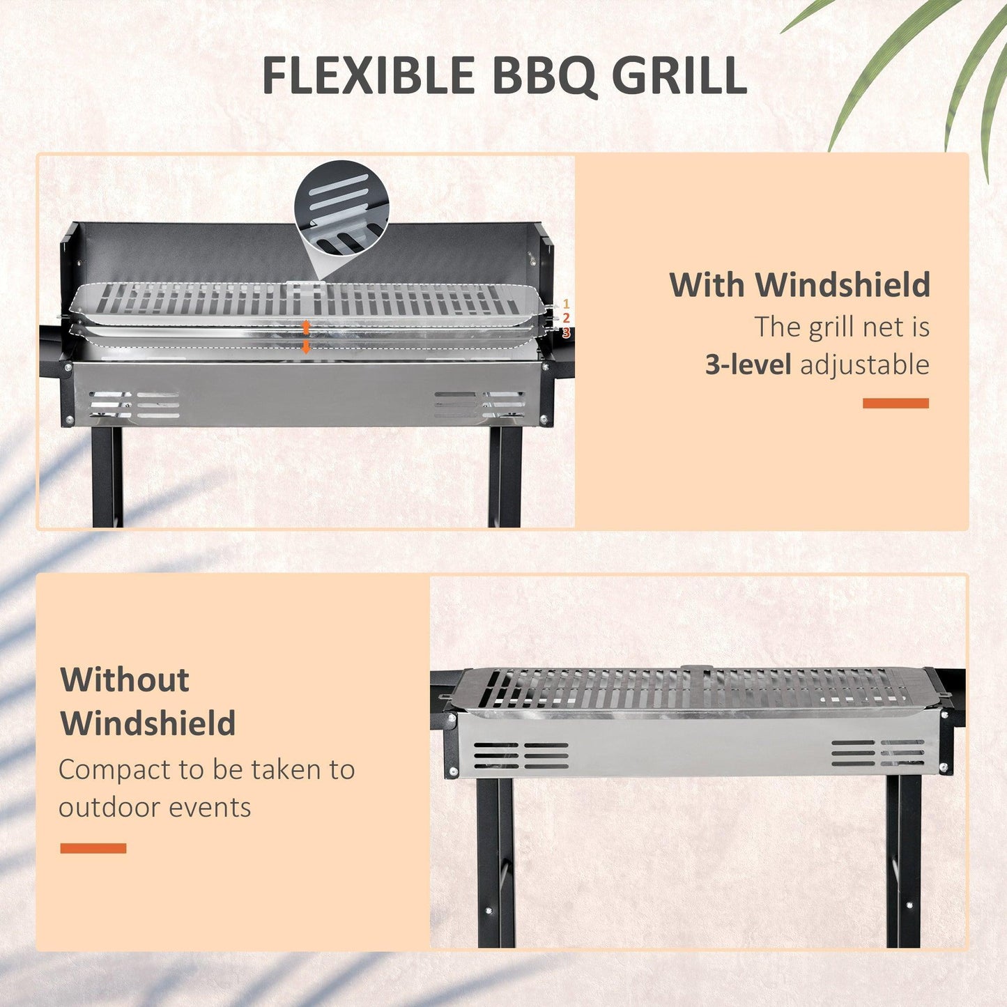 Outsunny Rotisserie BBQ Grill - Stainless Steel - ALL4U RETAILER LTD