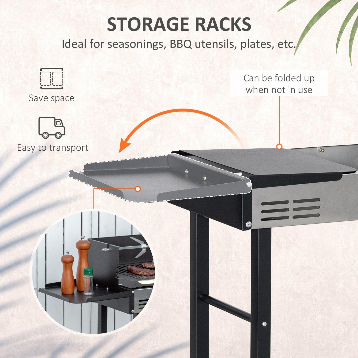 Outsunny Rotisserie BBQ Grill - Stainless Steel - ALL4U RETAILER LTD