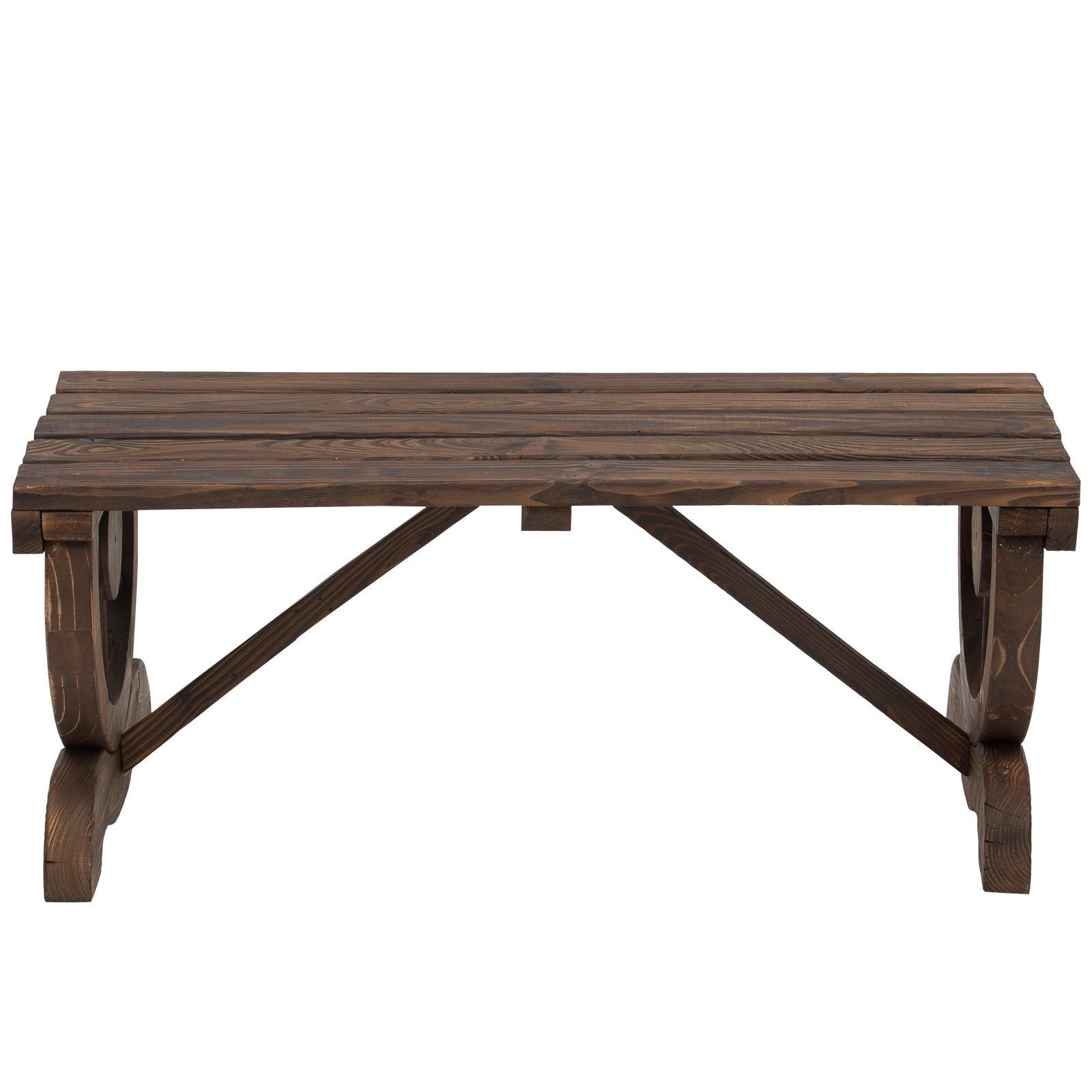 Outsunny Rustic Wooden Outdoor Bench - 2-Person Patio Seat - ALL4U RETAILER LTD