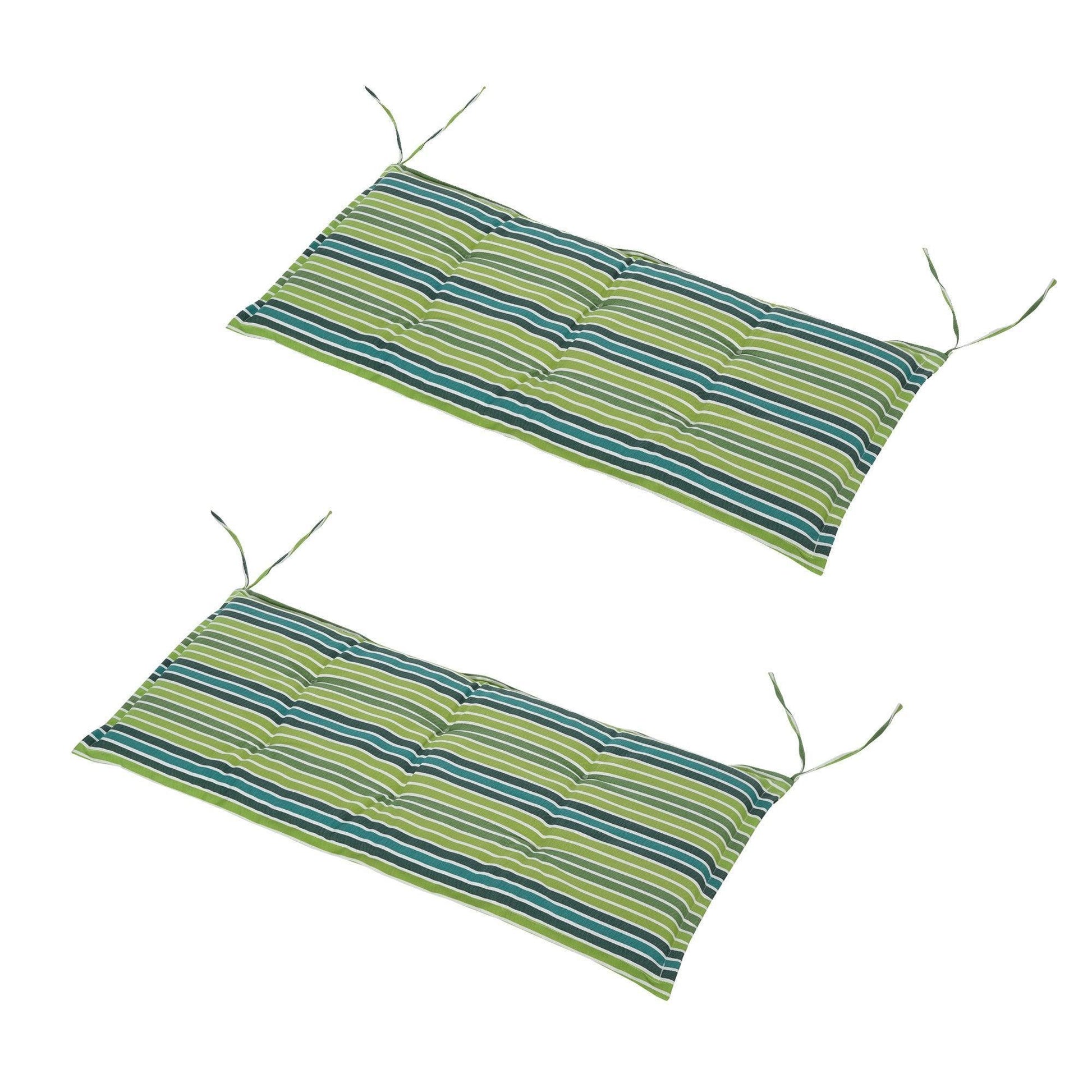 Outsunny Seat Cushions, Green Stripes, Set of 2 - ALL4U RETAILER LTD