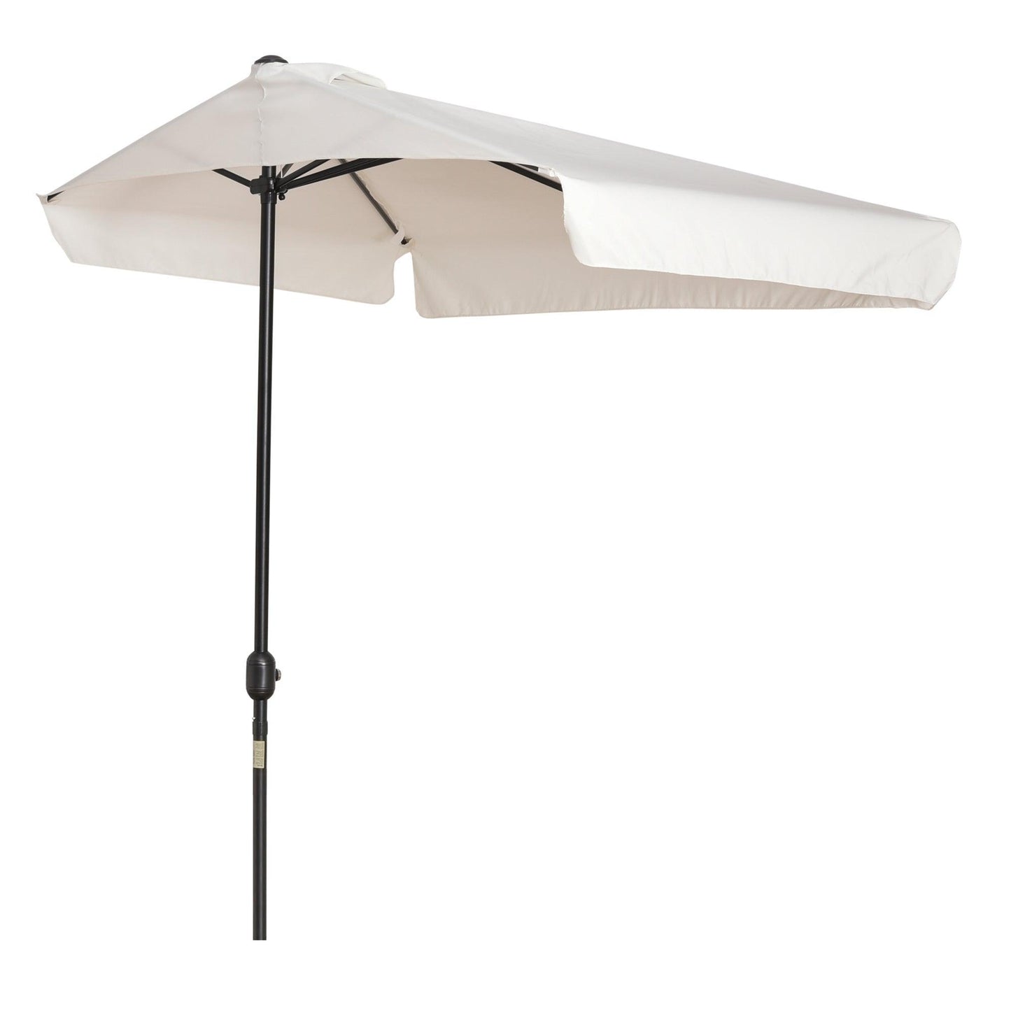 Outsunny Semi Round Umbrella - Cream White - ALL4U RETAILER LTD