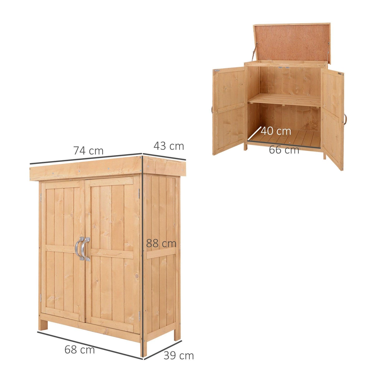 Outsunny Shed, Cedarwood-Burlywood: Garden Storage - ALL4U RETAILER LTD