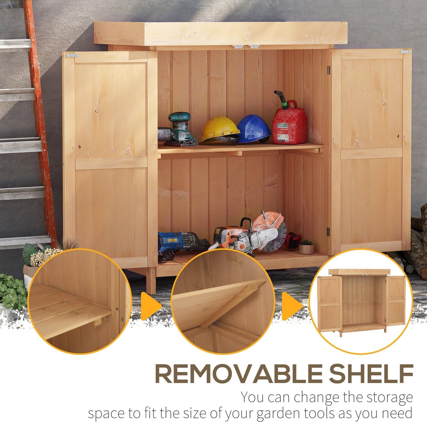 Outsunny Shed, Cedarwood-Burlywood: Garden Storage - ALL4U RETAILER LTD