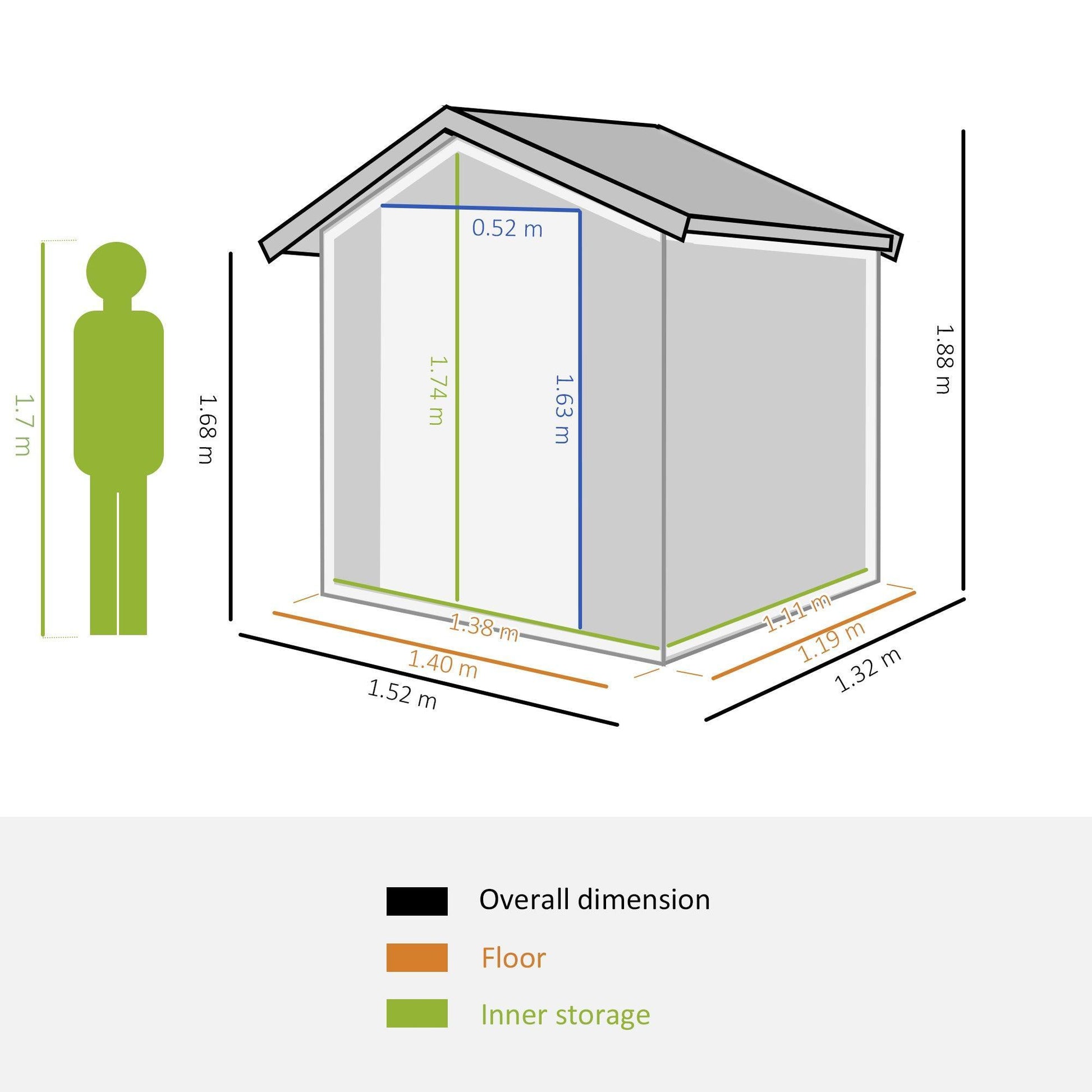 Outsunny Sliding Door Garden Shed - 5x4ft - ALL4U RETAILER LTD