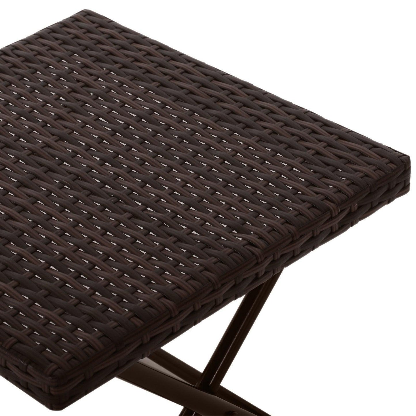 Outsunny Small Folding Rattan Coffee Table - Brown - ALL4U RETAILER LTD