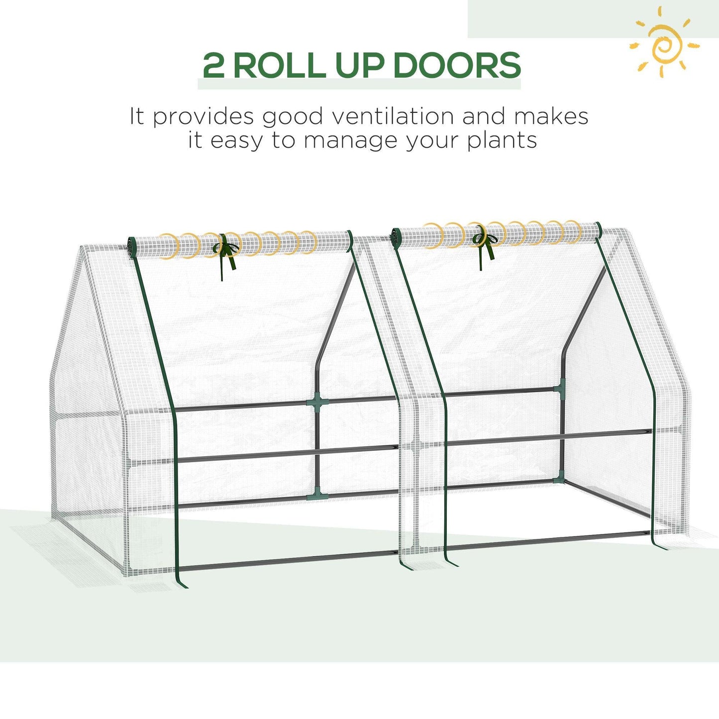 Outsunny Small Greenhouse – 180x90x90cm, White - ALL4U RETAILER LTD