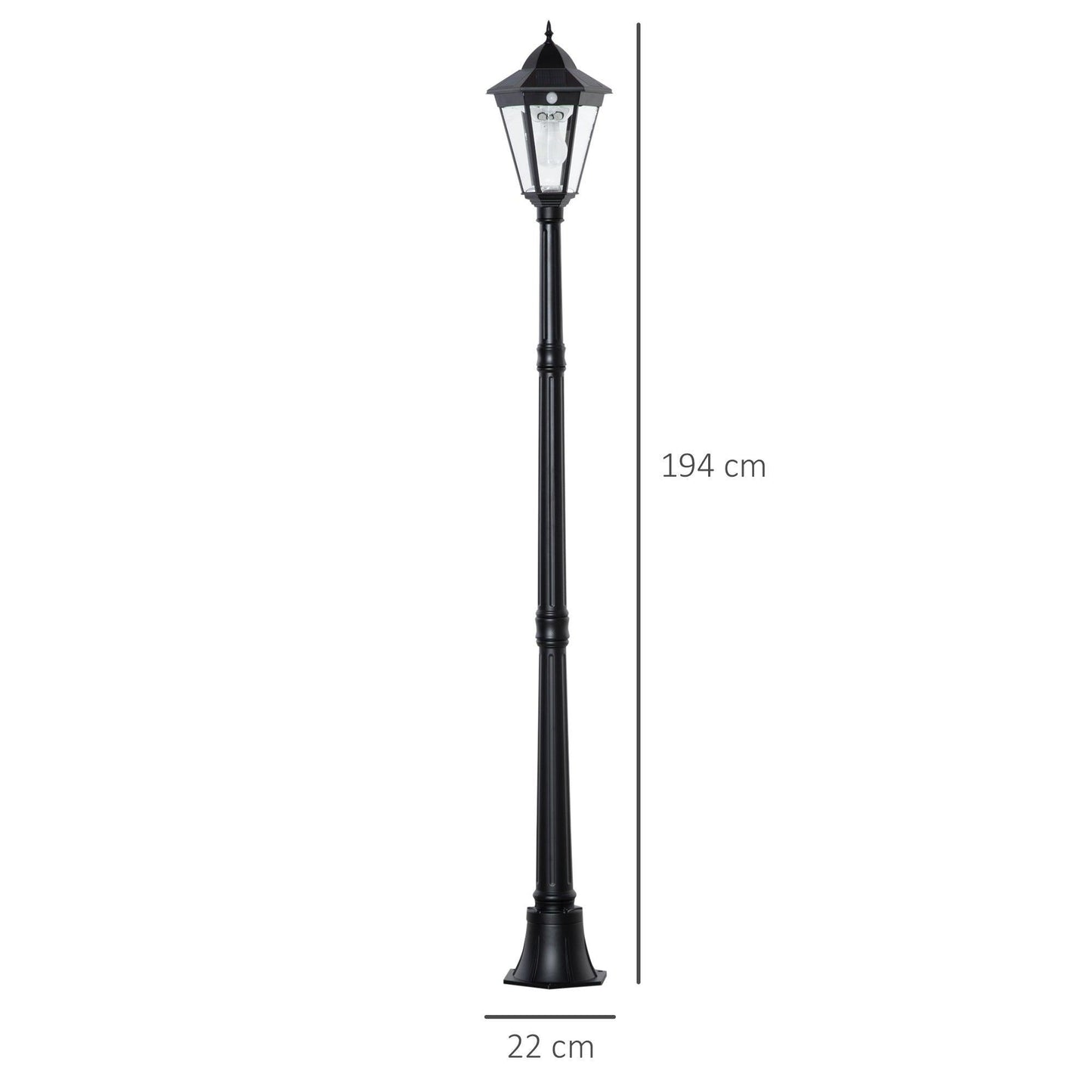 Outsunny Solar LED Lamp Post - Pathway & Patio Light - ALL4U RETAILER LTD