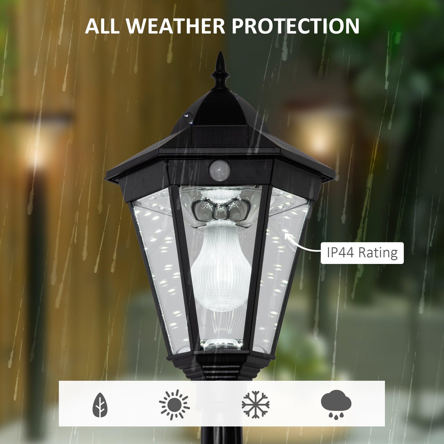 Outsunny Solar LED Lamp Post - Pathway & Patio Light - ALL4U RETAILER LTD