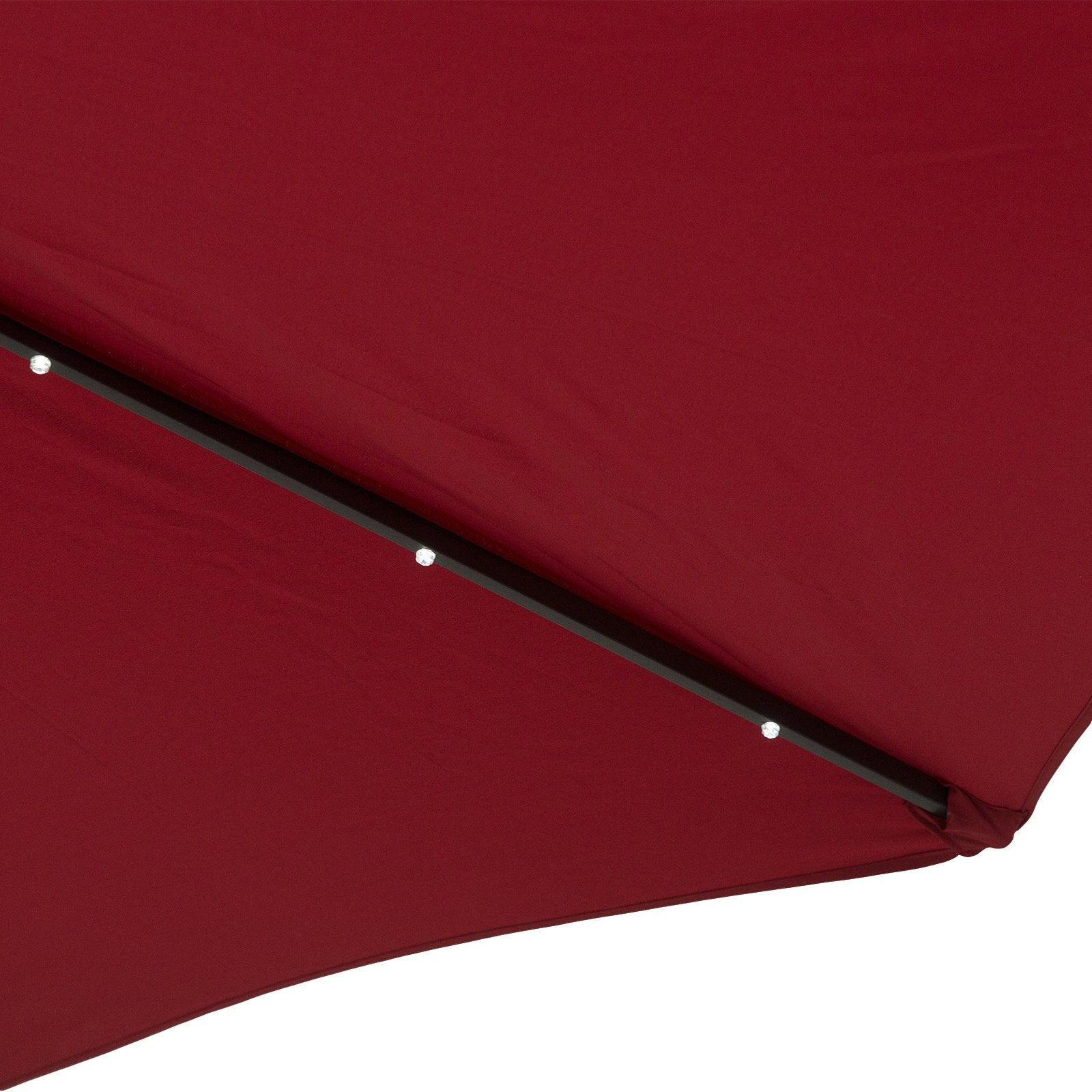 Outsunny Solar LED Umbrella - Wine Red - ALL4U RETAILER LTD