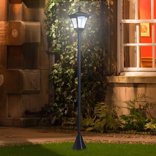 Outsunny Solar Pathway LED Lantern: 1.2M Tall in Black - ALL4U RETAILER LTD