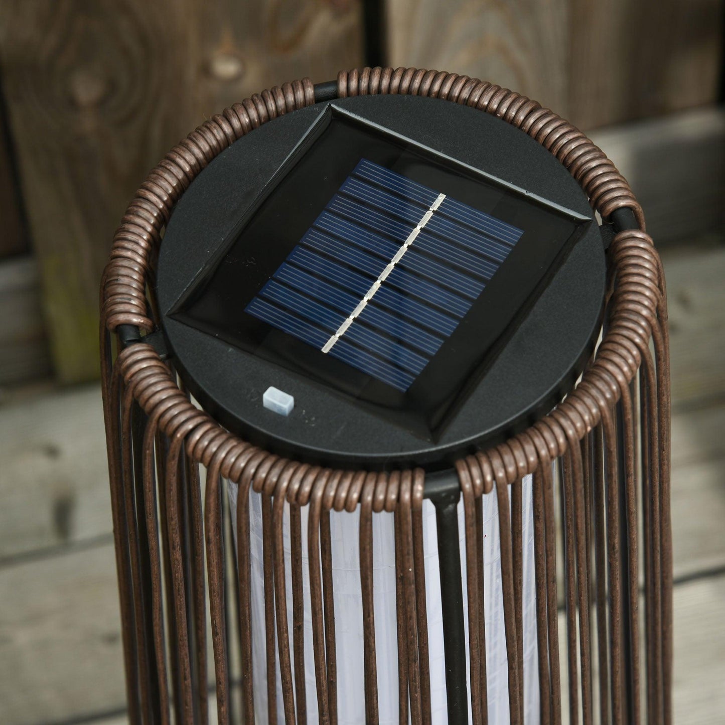 Outsunny Solar Wicker Lantern - Brown - ALL4U RETAILER LTD