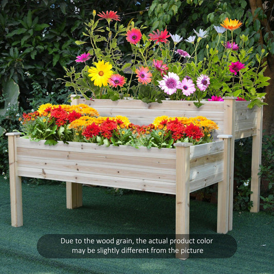 Outsunny Solid Fir Wood Raised Bed - Versatile Garden Planter - ALL4U RETAILER LTD