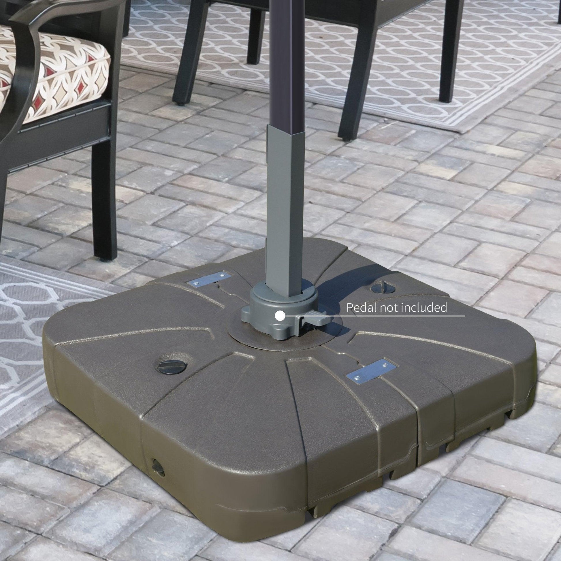 Outsunny Square Cantilever Patio Umbrella Stand with Wheels - ALL4U RETAILER LTD