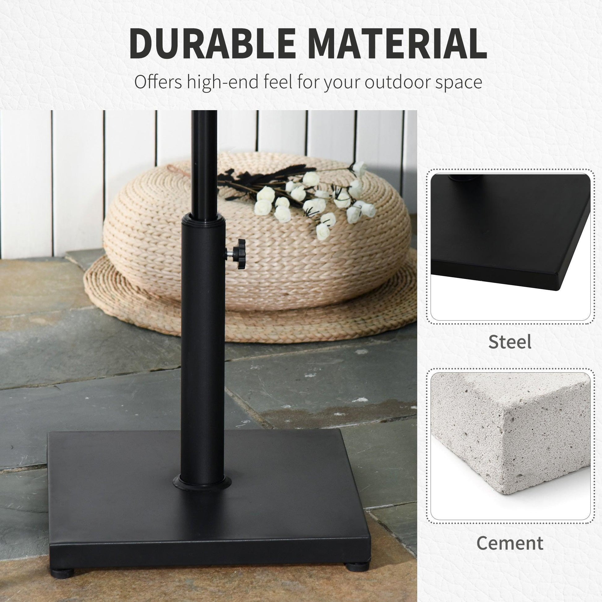 Outsunny Square Umbrella Base: Heavy Duty and Stylish - ALL4U RETAILER LTD