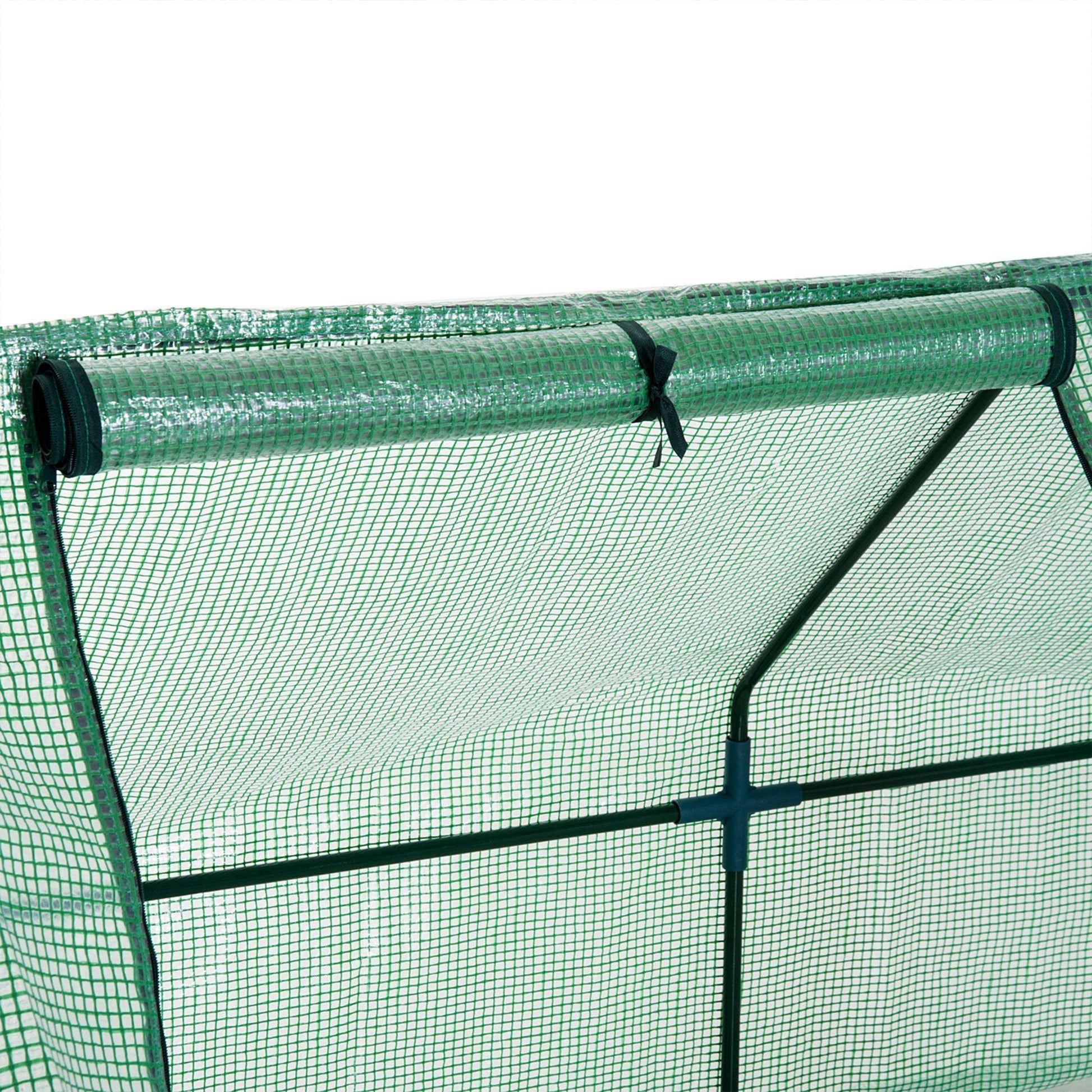 Outsunny Steel Frame Poly Tunnel Steeple Greenhouse in Green - ALL4U RETAILER LTD