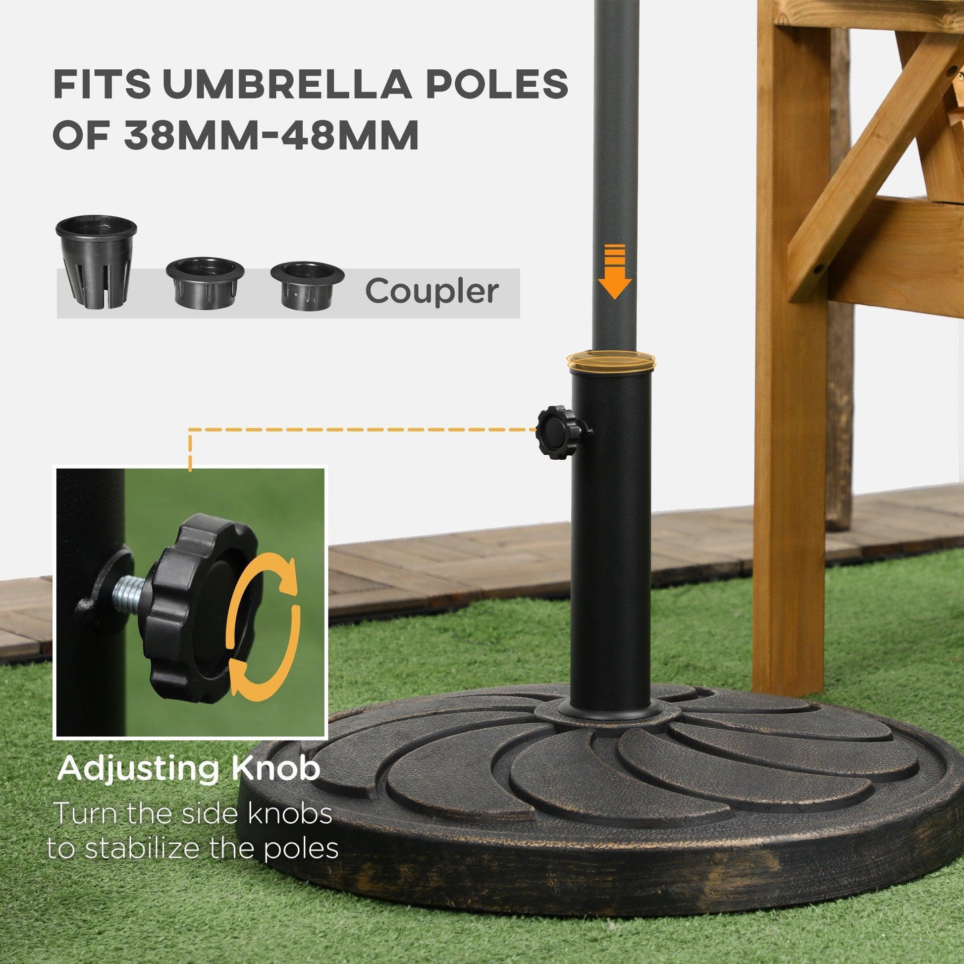 Outsunny Sturdy 18kg Umbrella Base for 38mm to 48mm Poles - ALL4U RETAILER LTD