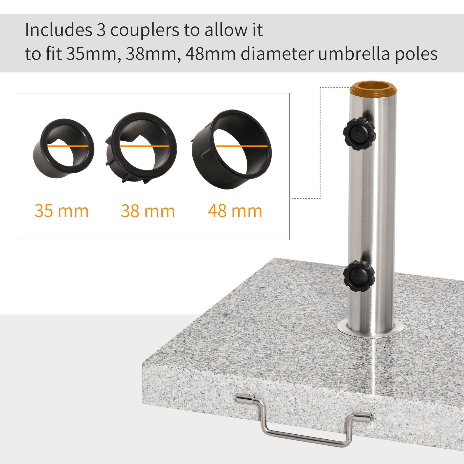 Outsunny Sturdy 28kg Garden Umbrella Base - Outdoor Patio Stand - ALL4U RETAILER LTD