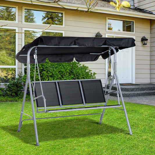 Outsunny Swing Chair: 3-Seater Hammock Bench, Metal - ALL4U RETAILER LTD