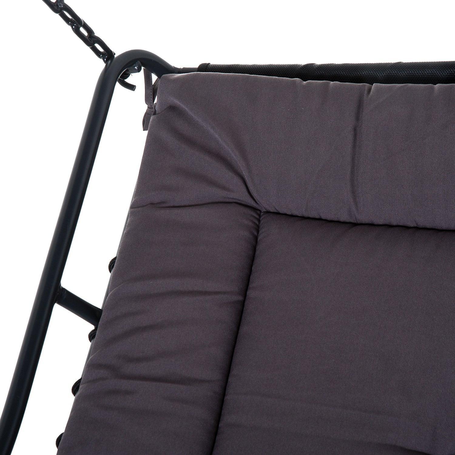 Outsunny Outdoor Swing Chair Double Hammock with Canopy - Grey - ALL4U RETAILER LTD